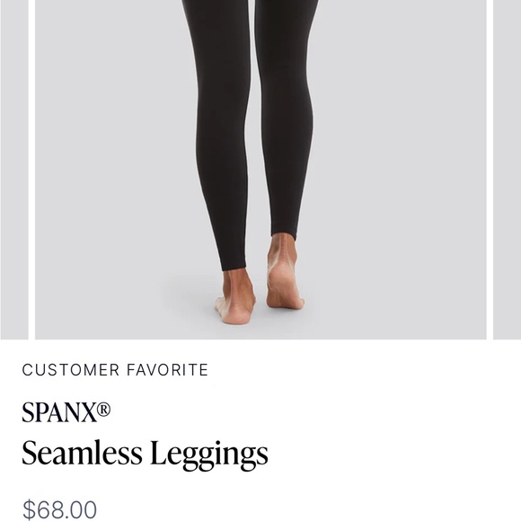 Spanx Seamless Leggings, Black, WASHED BUT NOT WORN, Size Large - Picture 2 of 6